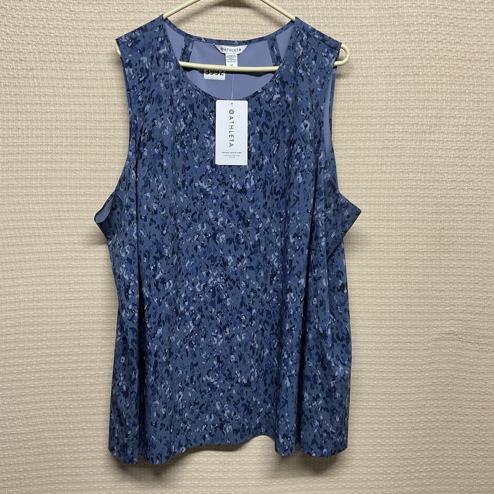 Athleta Zephyr Refined‎ Tank Top Women's 3X Crew Neck Stretch UPF 50+ Activewear